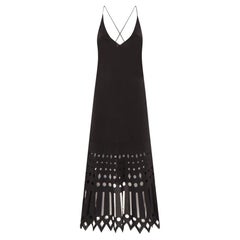 Gianfranco Ferré S/S 2004 Vestido escotado de seda con corte láser