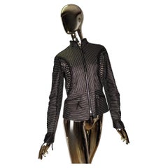 Gianfranco Ferré - Défilé S/S 2004 - Veste en cuir noir clouté