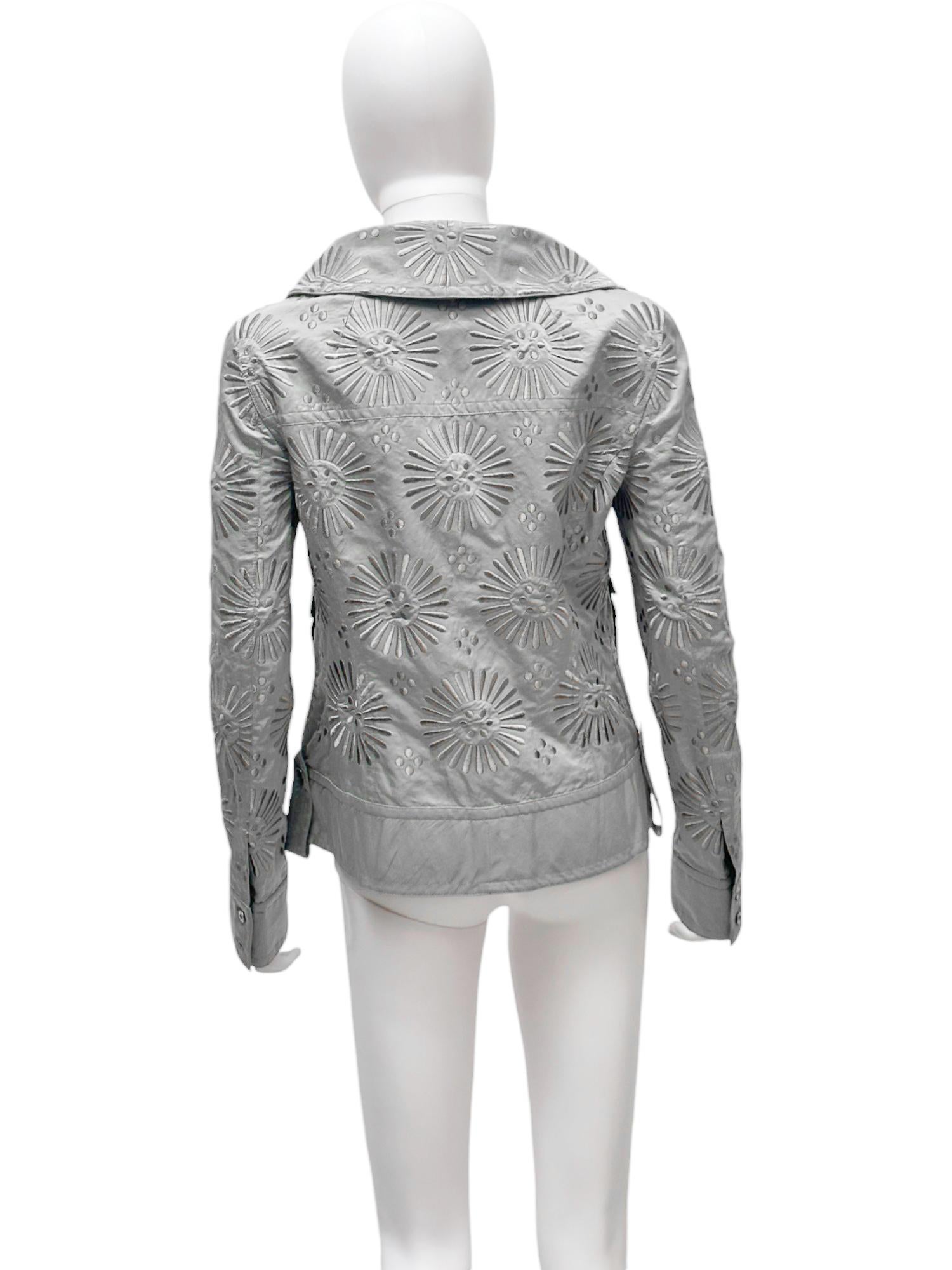 Chaqueta Gianfranco Ferrè S/S 2004 Sun Pattern Plata en Excelente estado para la venta en Caserta, IT