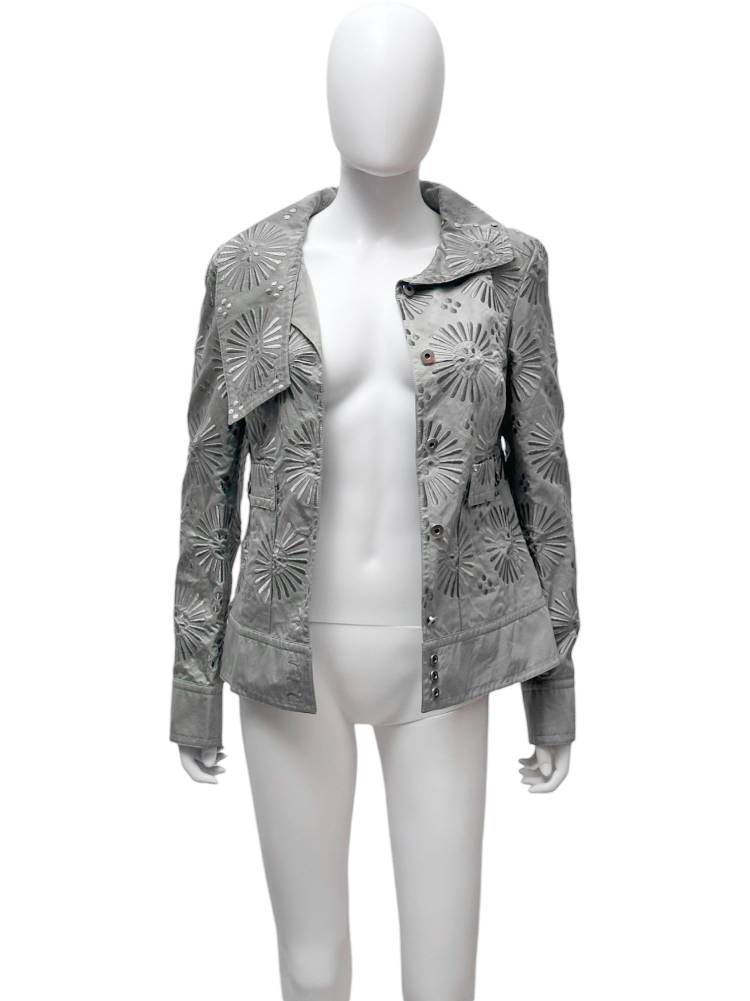 Chaqueta Gianfranco Ferrè S/S 2004 Sun Pattern Plata en venta 1