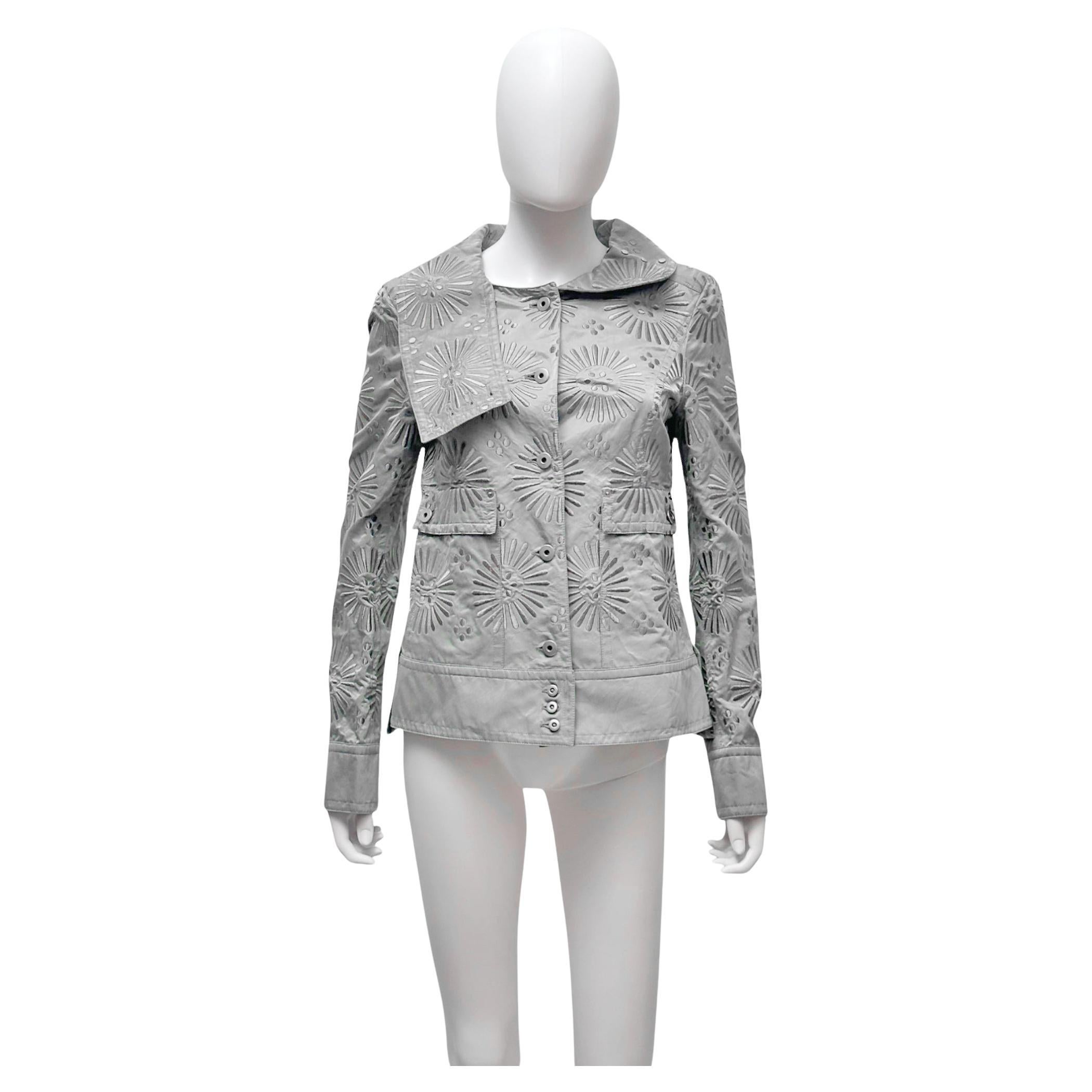 Chaqueta Gianfranco Ferrè S/S 2004 Sun Pattern Plata en venta