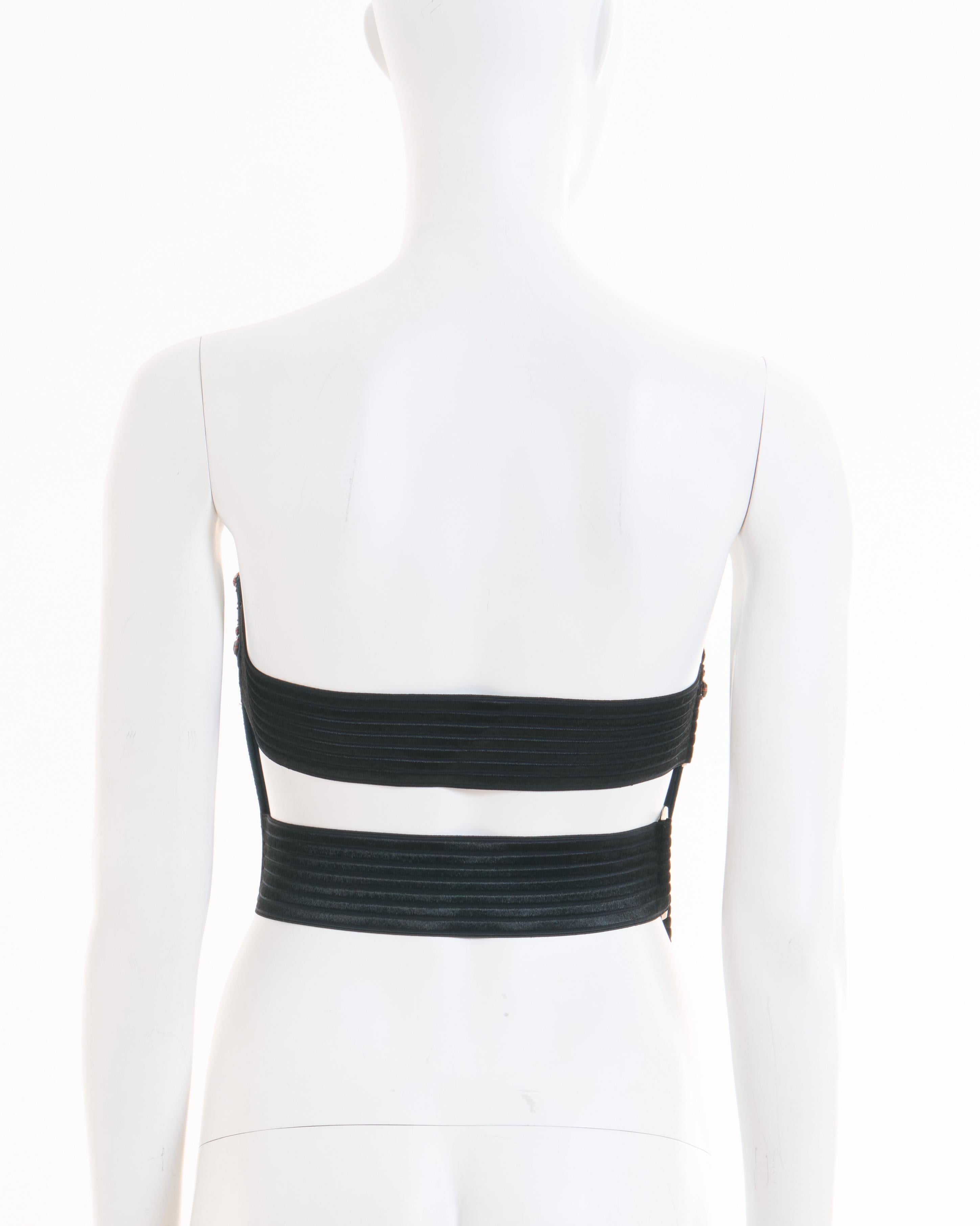 Gianfranco Ferrè S/S 2008 Embellished Black Top In New Condition For Sale In Milano, IT