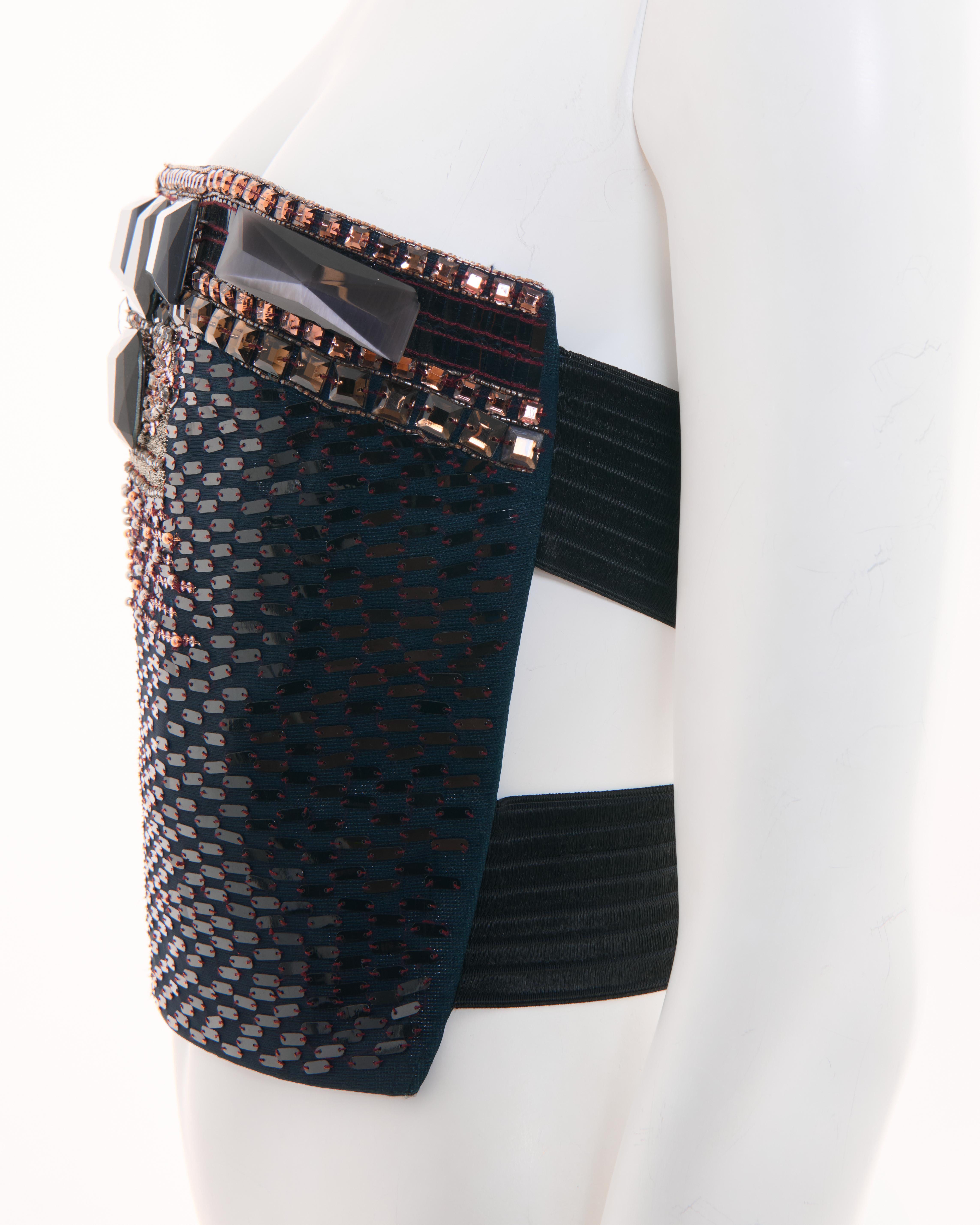 Gianfranco Ferrè S/S 2008 Embellished Black Top For Sale 1
