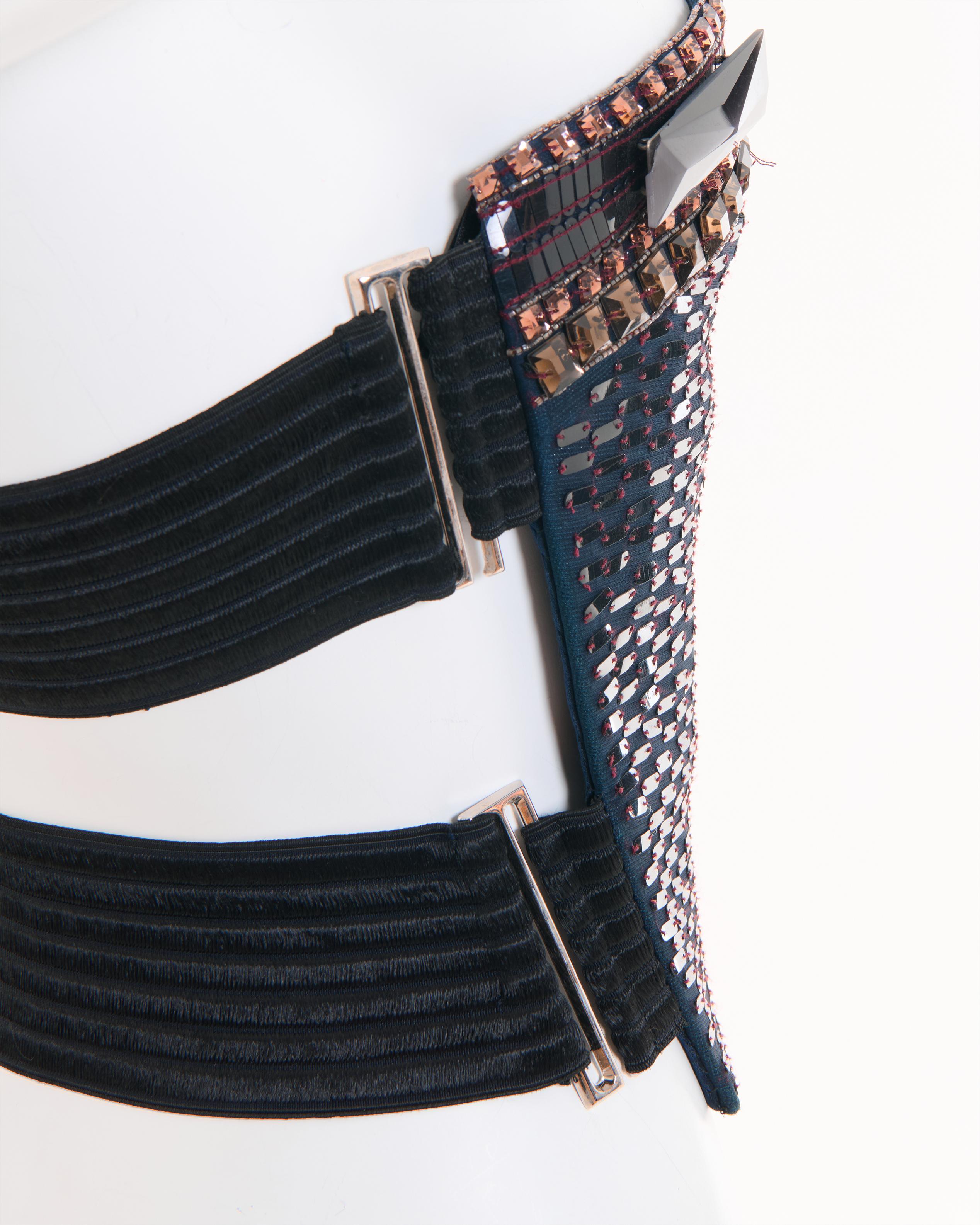 Gianfranco Ferrè S/S 2008 Embellished Black Top For Sale 2