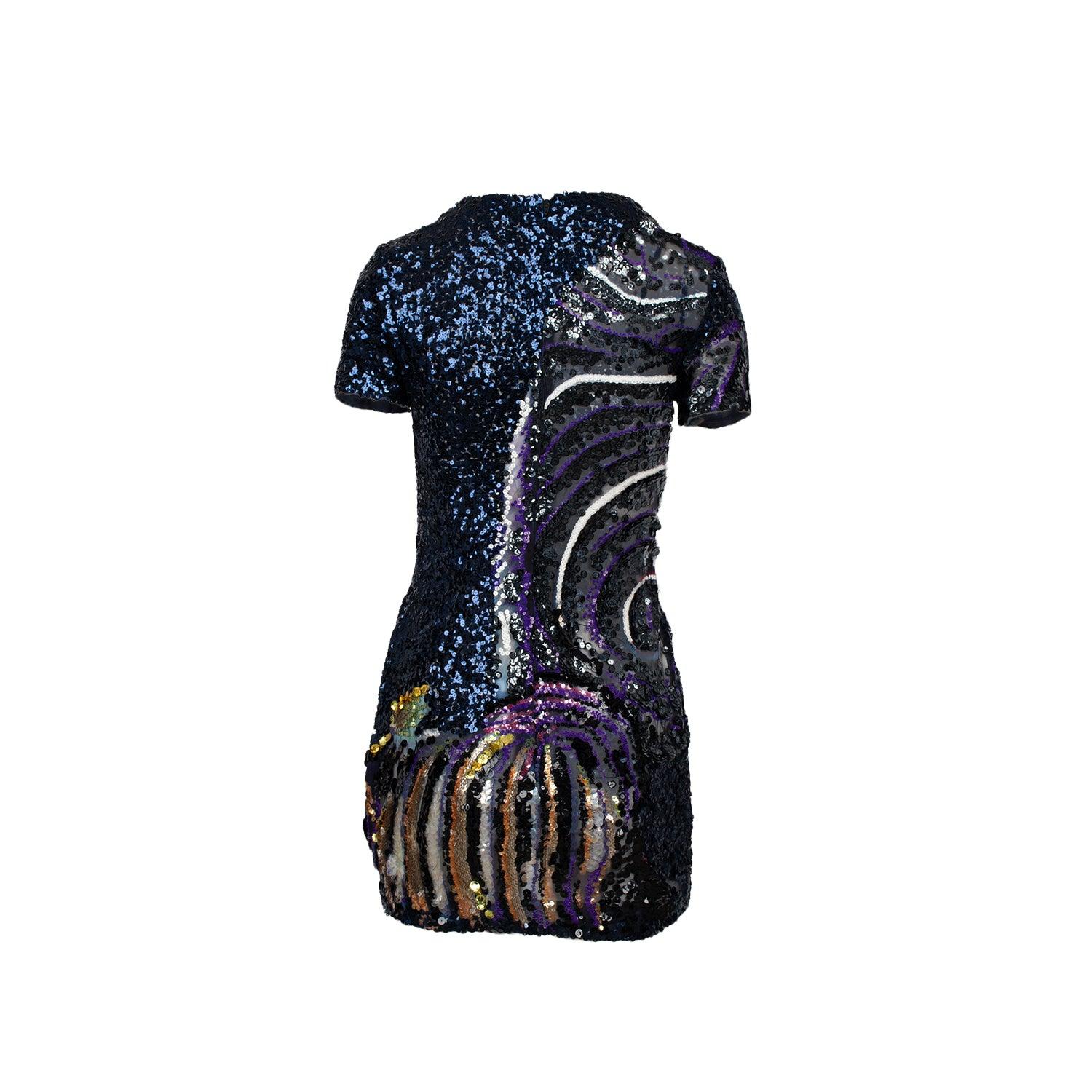 Gianfranco Ferré multicolor sequin dress. Zip fastening.
 
 Shoulder:40;Sleeve:16.5;Bust:40;Waist:37;Total Length:78