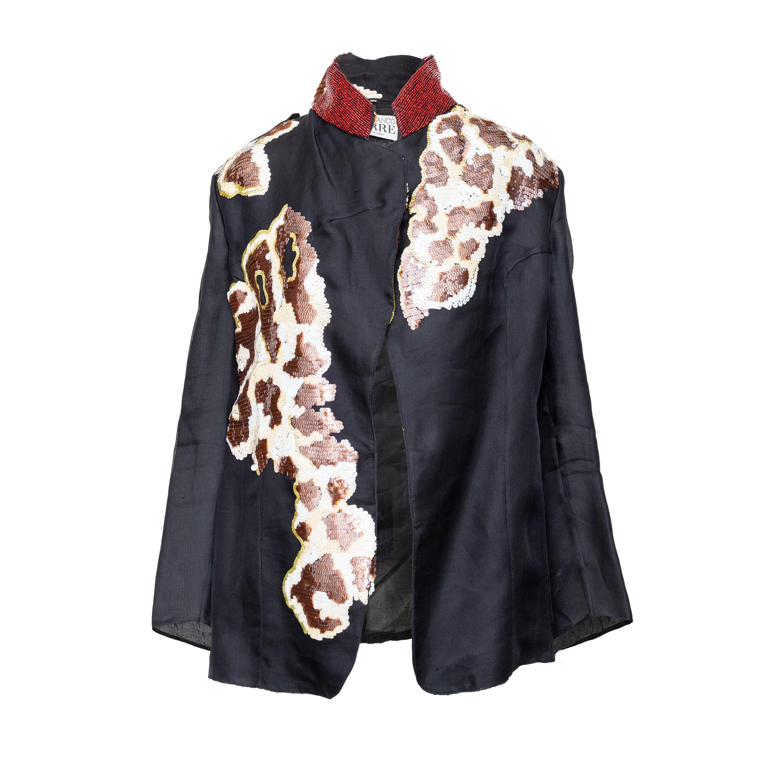 Noir Gianfranco Ferrè - Veste à paillettes - années 90 en vente