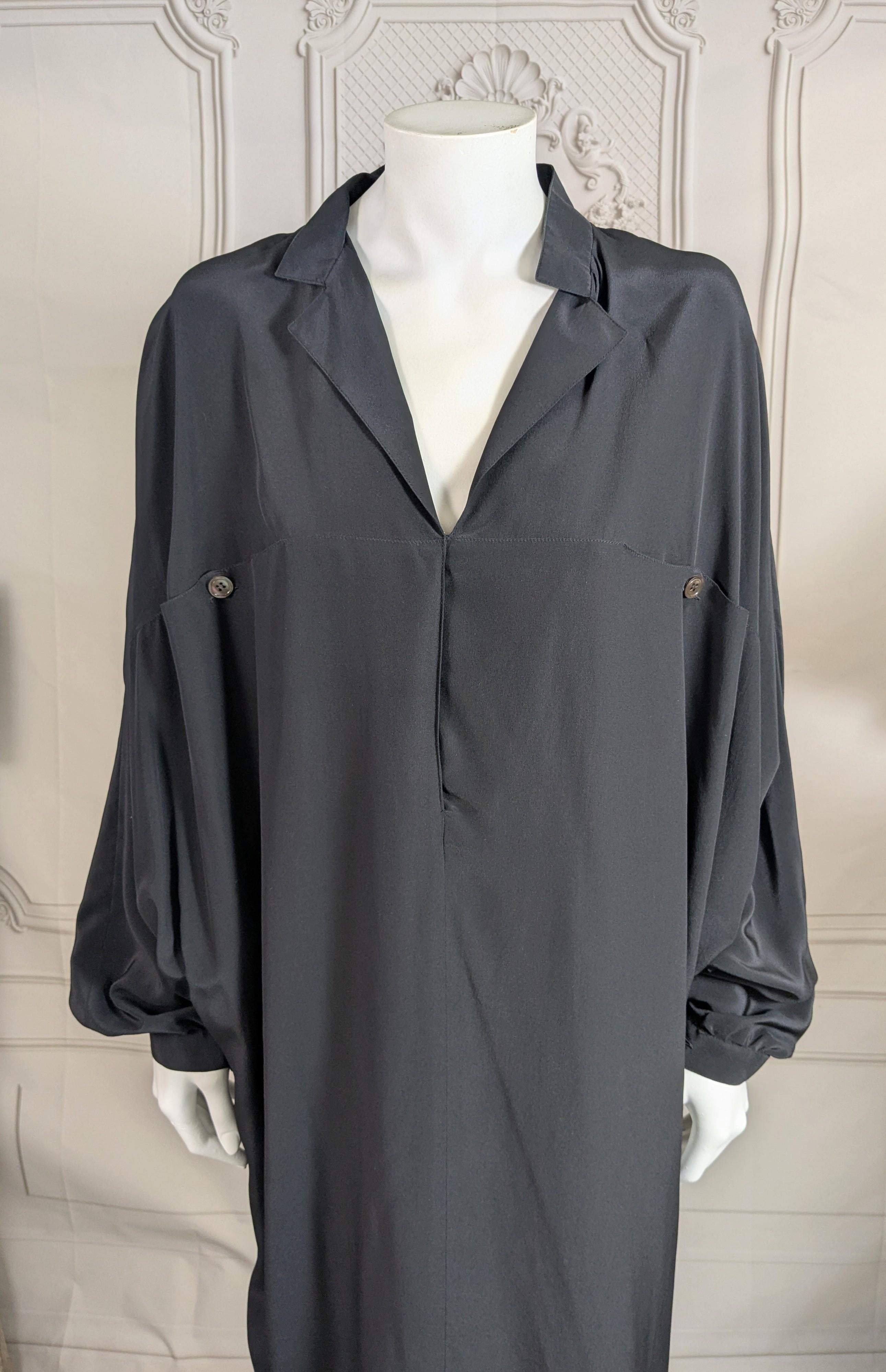 Black Gianfranco Ferre Silk Crepe Dolman Sleeve Dress For Sale