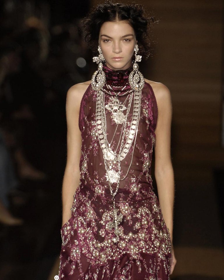 Gianfranco Ferrè mini abito in pizzo lamé argento impreziosito, ss