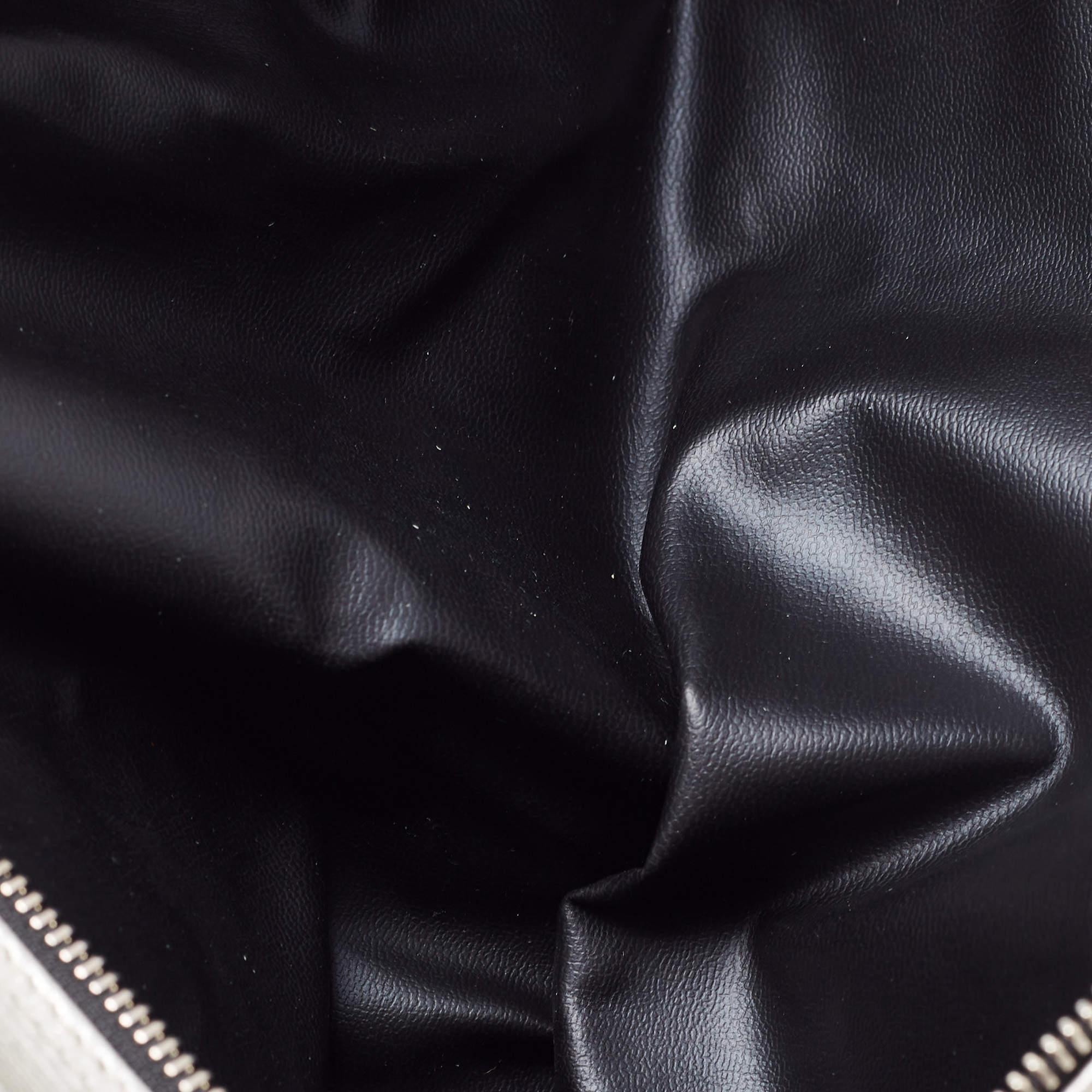 Gianfranco Ferre Silver Leather Oversized Pouch For Sale 4