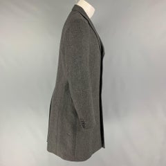 GIANFRANCO FERRE Size 40 Grey Herringbone Wool Coat