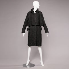 Gianfranco Ferre Soft Wool + Alpaca Avant Garde Coat with Cape Detail