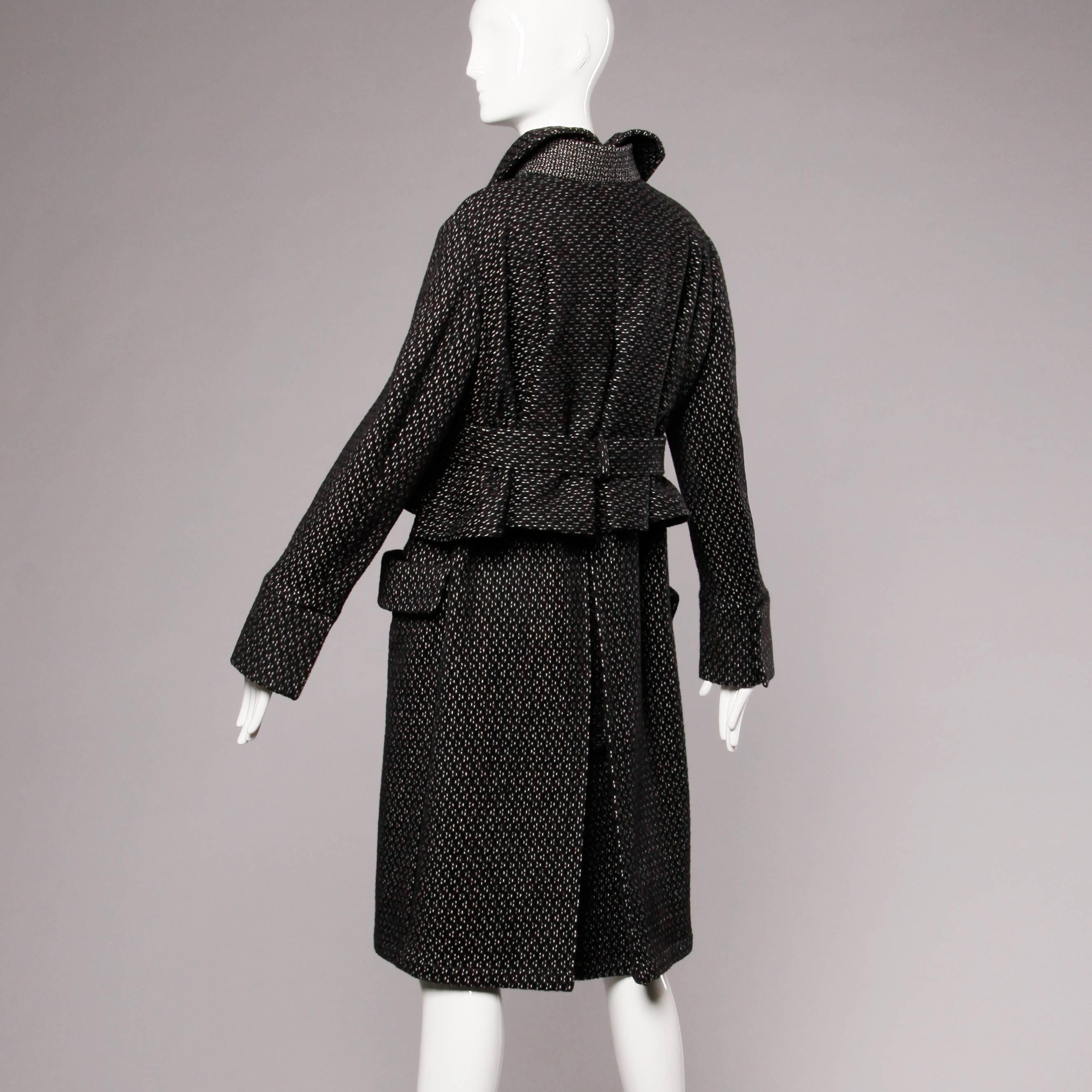 Gianfranco Ferre Soft Wool + Alpaca Avant Garde Coat with Cape Detail For Sale 1