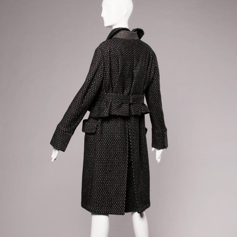 Gianfranco Ferre Soft Wool + Alpaca Avant Garde Coat with Cape Detail For Sale 2