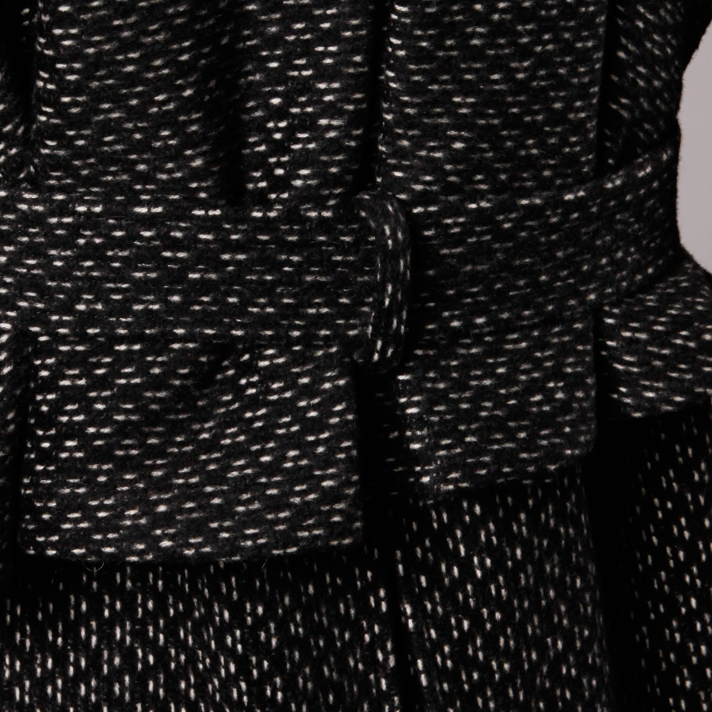 Gianfranco Ferre Soft Wool + Alpaca Avant Garde Coat with Cape Detail For Sale 2