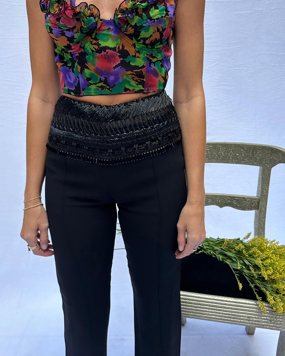Pantalones Gianfranco Ferre con Adornos, Primavera 2002 Negro en venta