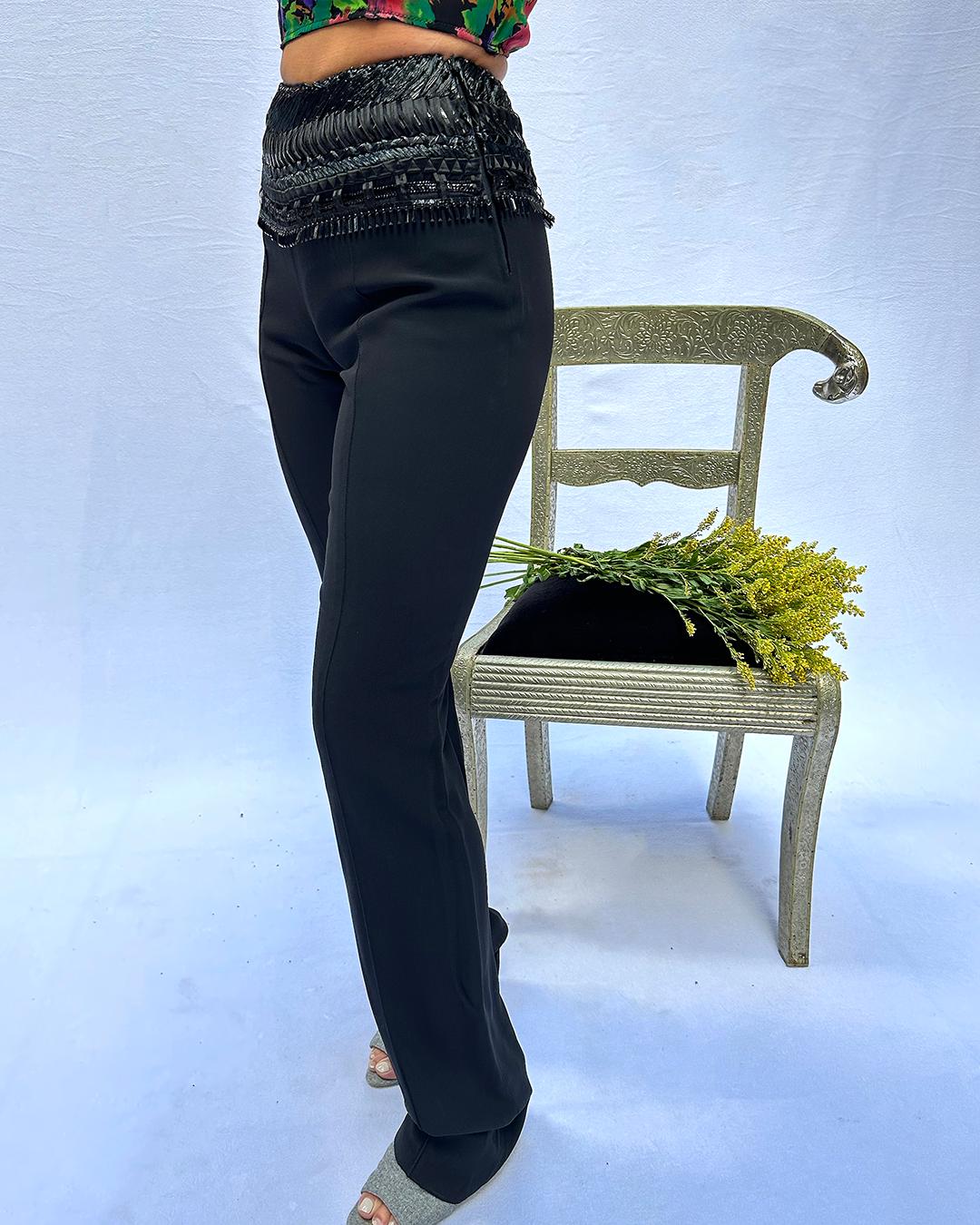 Femenino o masculino Pantalones Gianfranco Ferre con Adornos, Primavera 2002 en venta