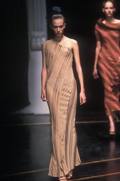Gianfranco Ferre Spring Summer 1999 brown bodycon maxi dress