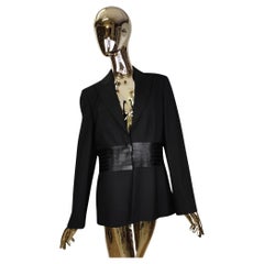 Gianfranco Ferré Studio black wool waist panel blazer