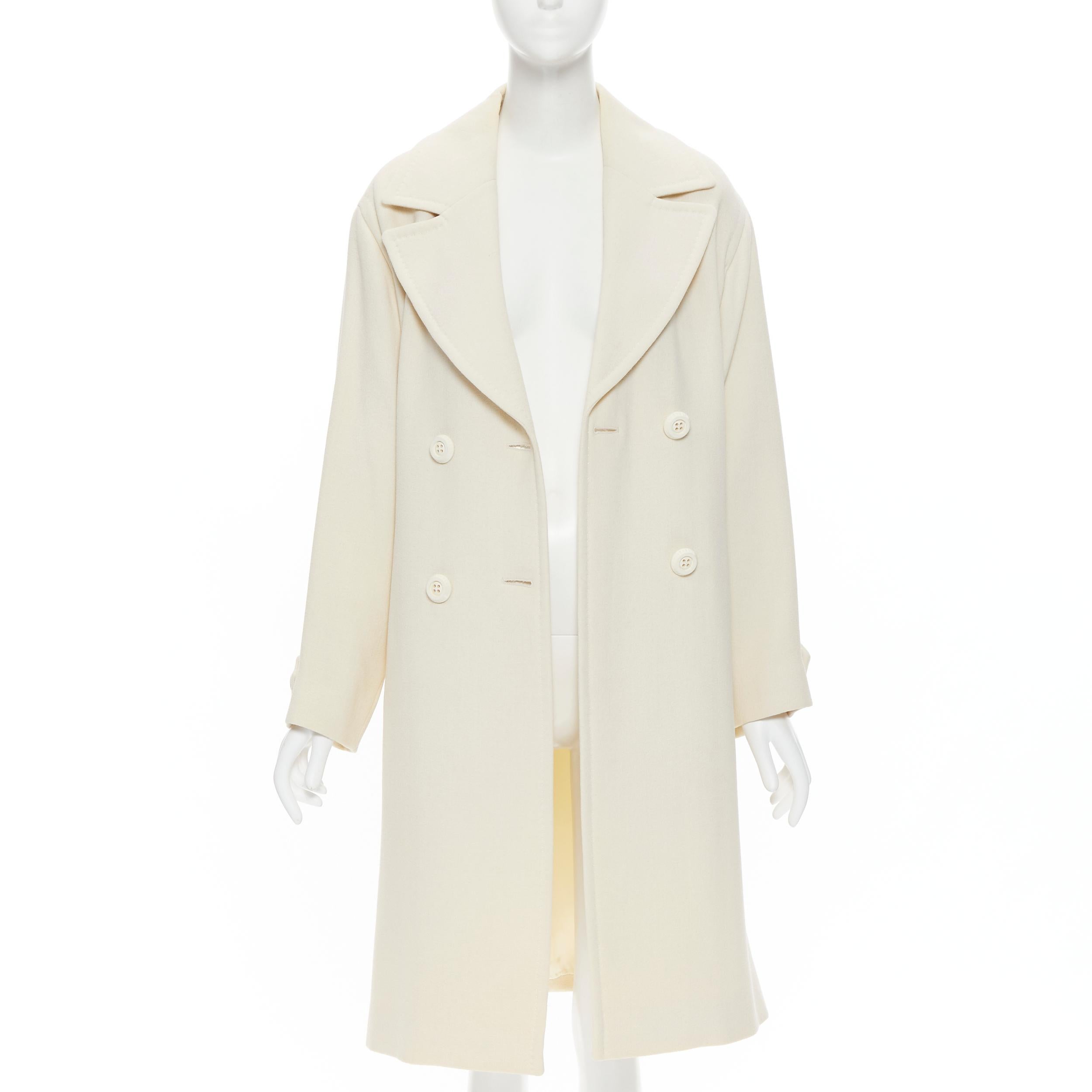 GIANFRANCO FERRE STUDIO ivory wool crepe double breasted coat jacket IT42 M 5