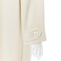 GIANFRANCO FERRE STUDIO ivory wool crepe double breasted coat jacket IT42 M
