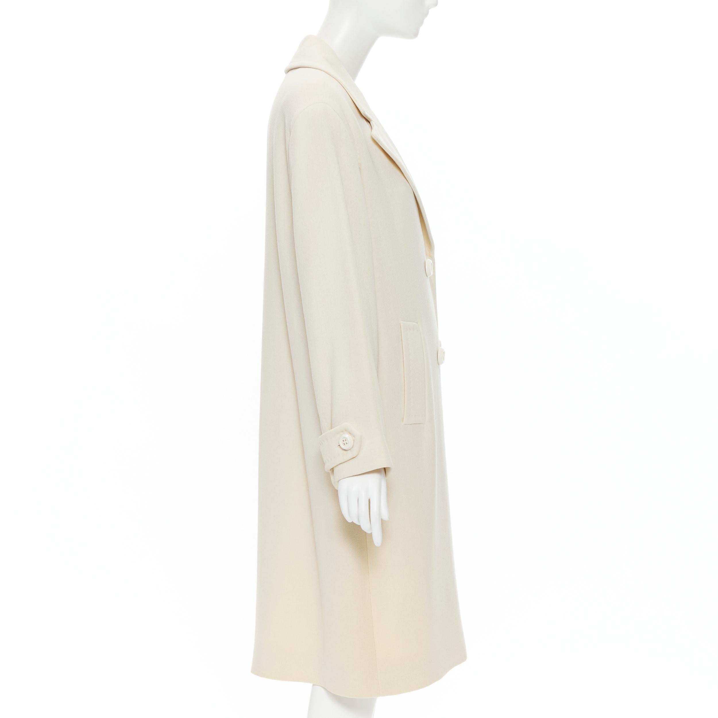 GIANFRANCO FERRE STUDIO ivory wool crepe double breasted coat jacket IT42 M In Good Condition In Hong Kong, NT