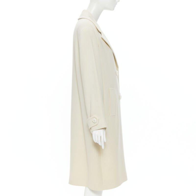 Women's GIANFRANCO FERRE STUDIO ivory wool crepe double breasted coat jacket IT42 M For Sale