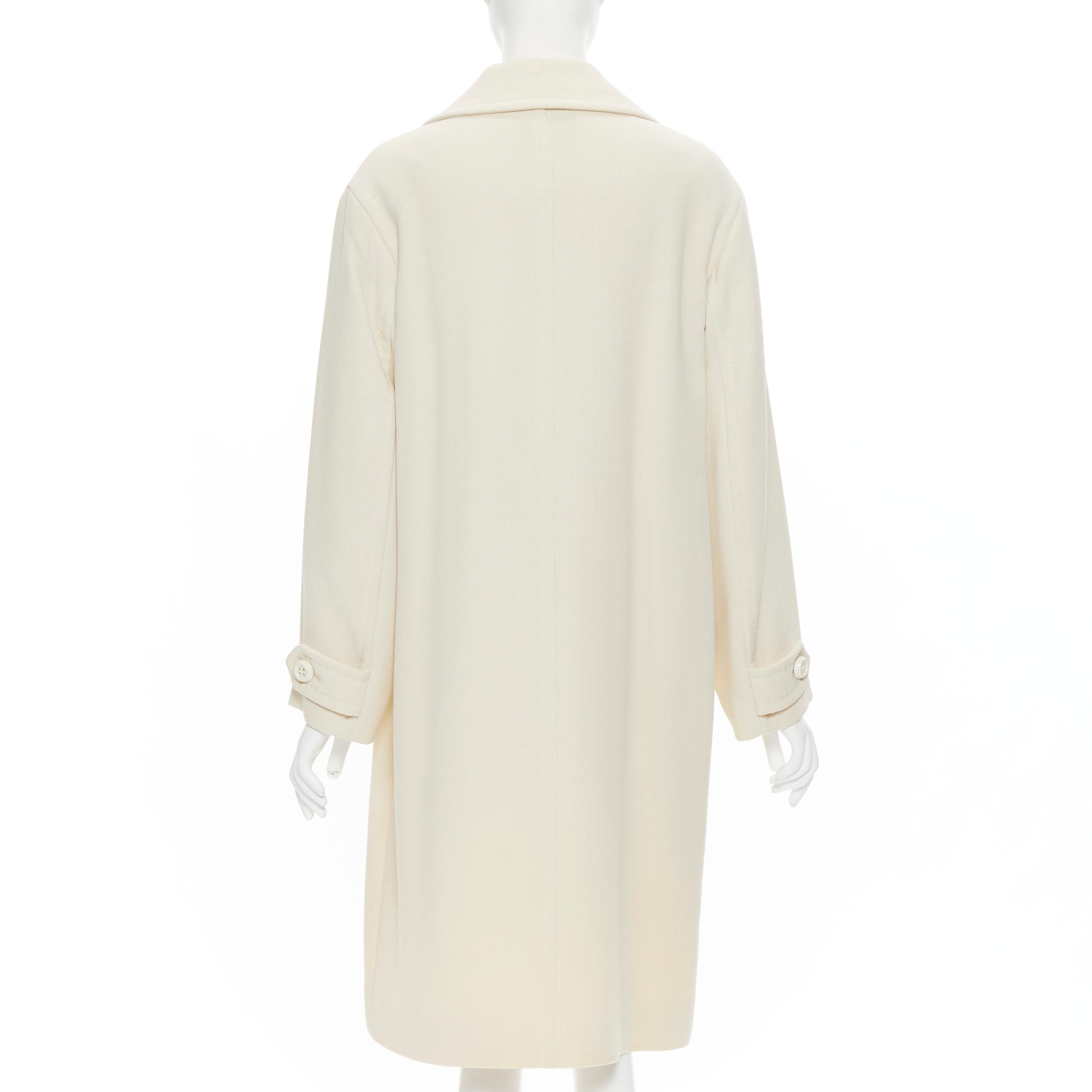 Women's GIANFRANCO FERRE STUDIO ivory wool crepe double breasted coat jacket IT42 M