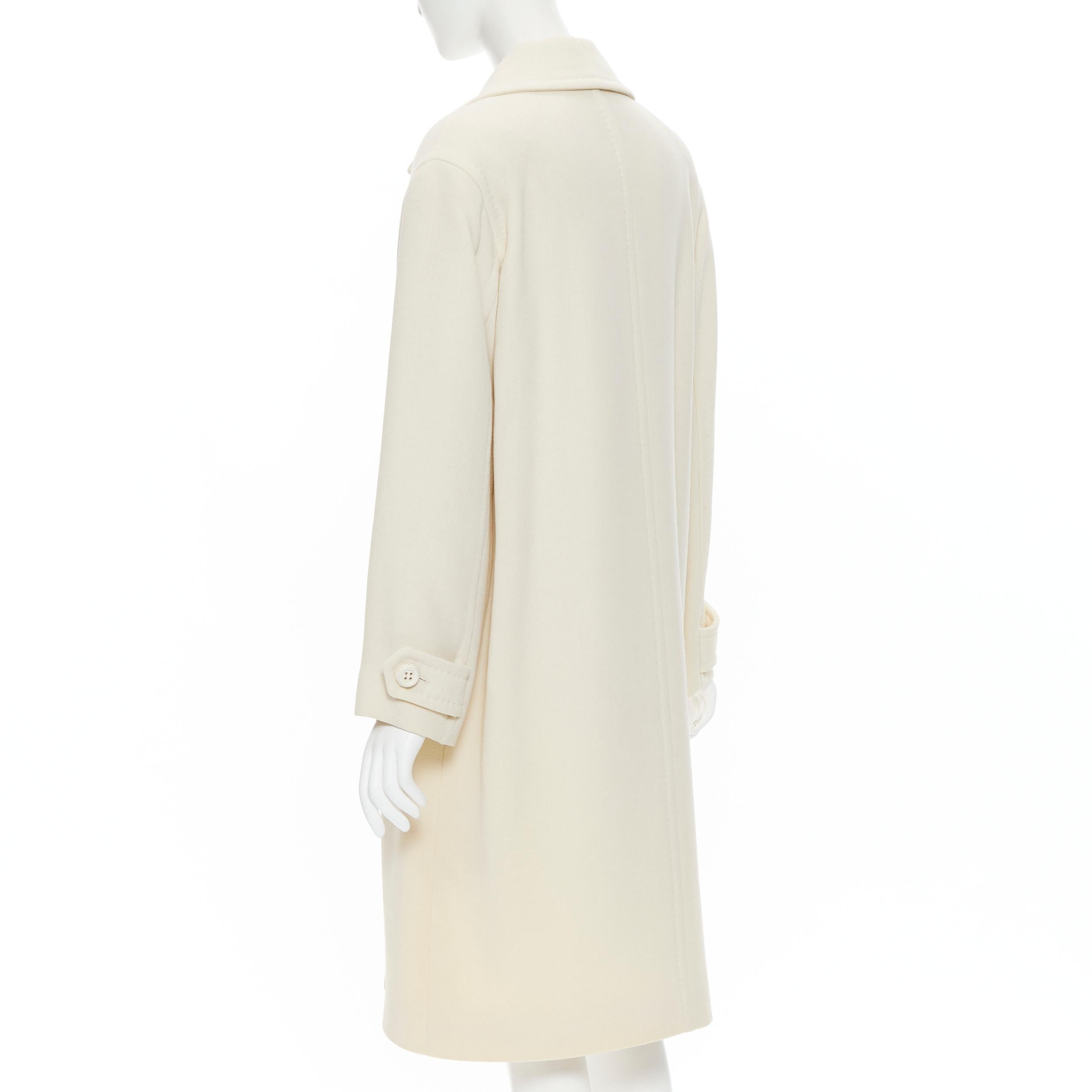 GIANFRANCO FERRE STUDIO ivory wool crepe double breasted coat jacket IT42 M 1