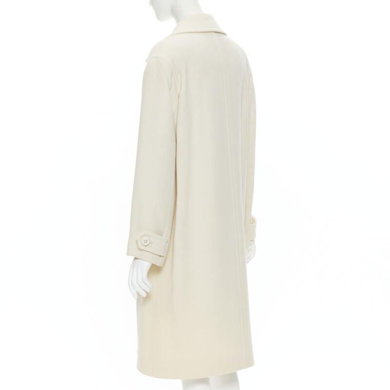 GIANFRANCO FERRE STUDIO ivory wool crepe double breasted coat jacket IT42 M For Sale 2