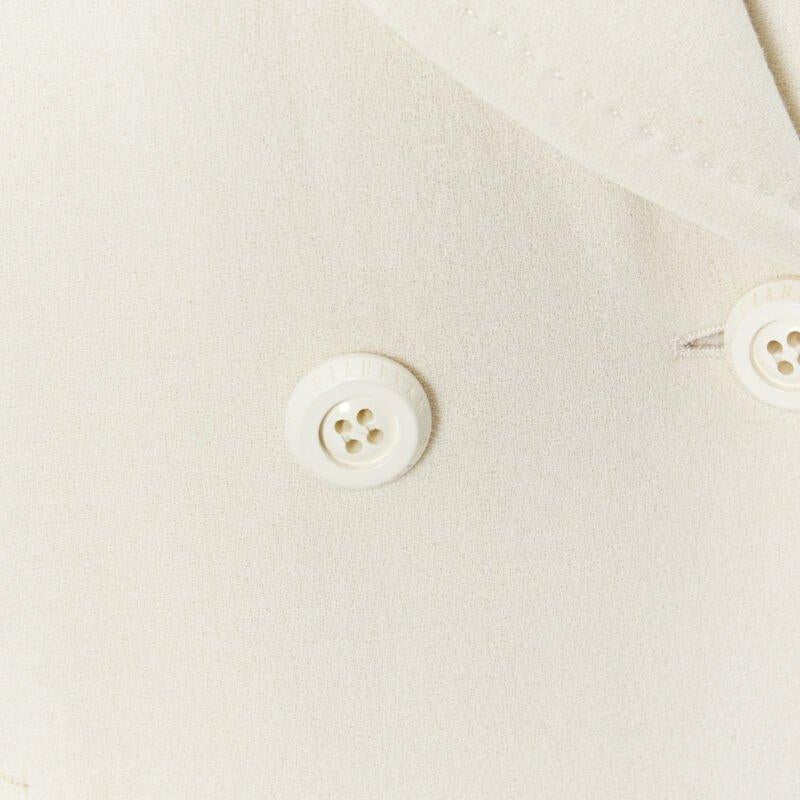 GIANFRANCO FERRE STUDIO ivory wool crepe double breasted coat jacket IT42 M 4