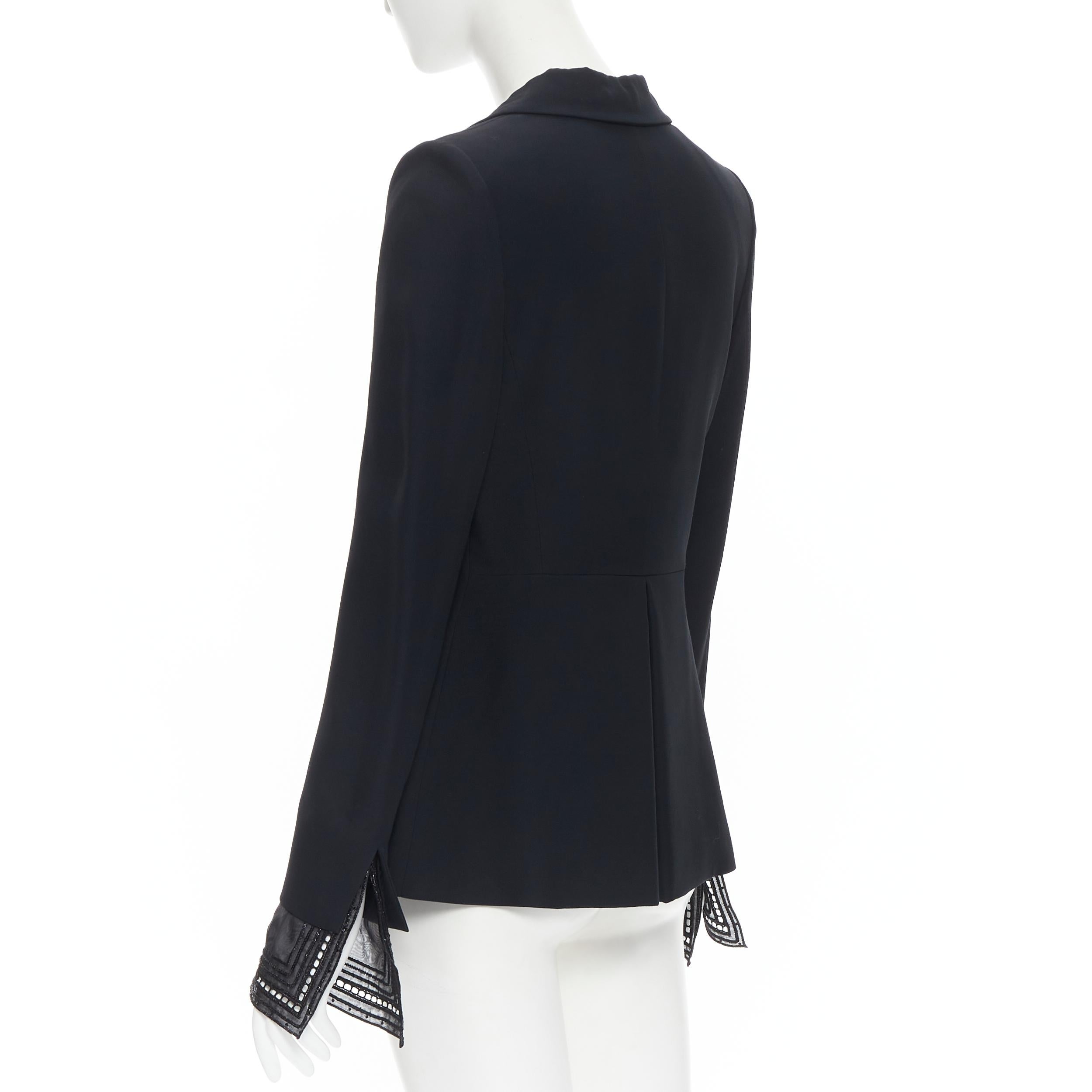 GIANFRANCO FERRE STUDIO sequins sheer layered cuff blazer skirt set IT42 M For Sale 1