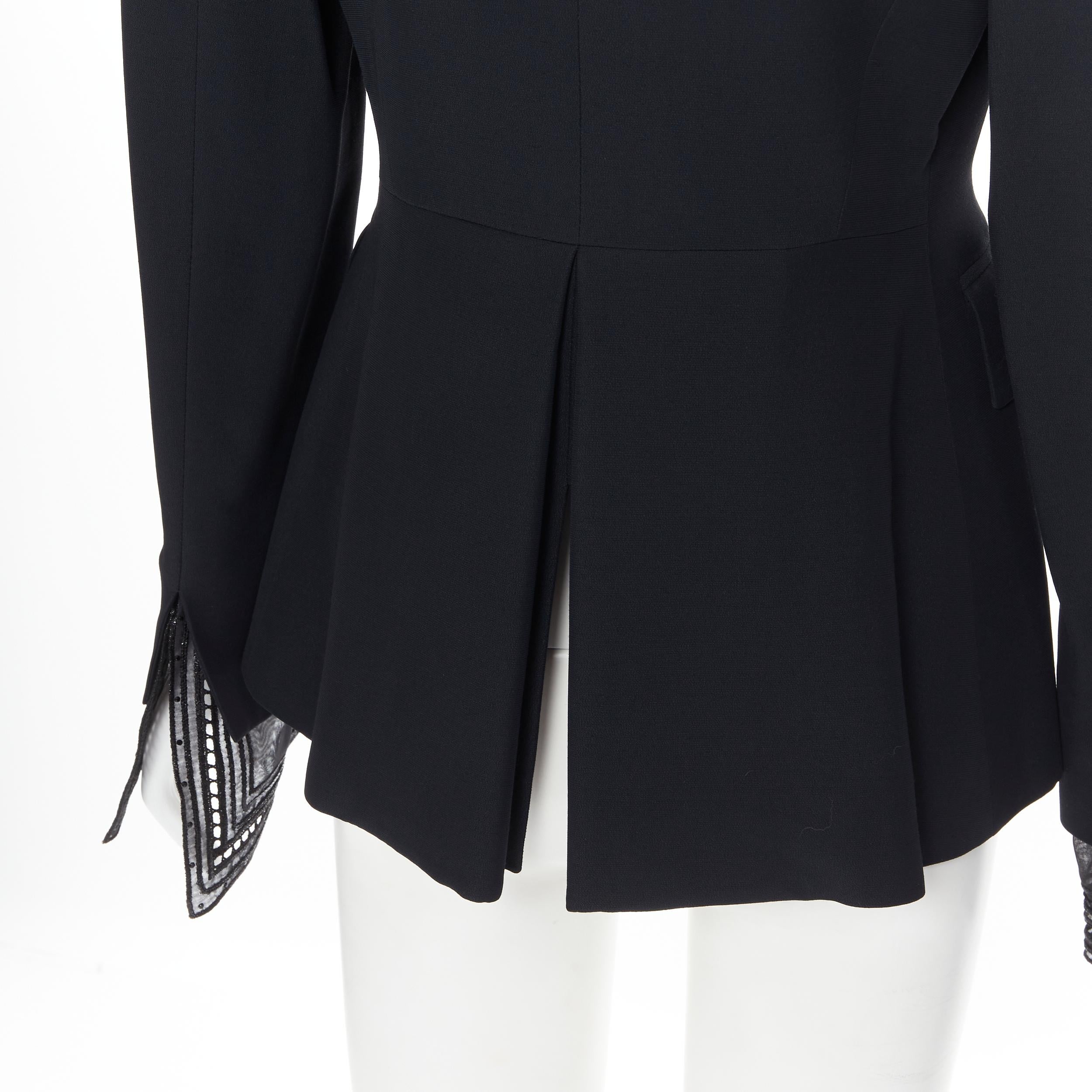 GIANFRANCO FERRE STUDIO sequins sheer layered cuff blazer skirt set IT42 M For Sale 3