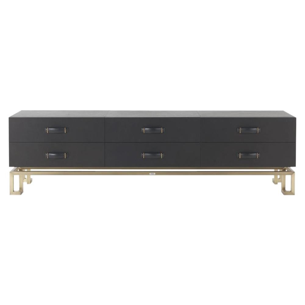 Gianfranco Ferré Trafalgar Chest of Drawers in Black Wood For Sale