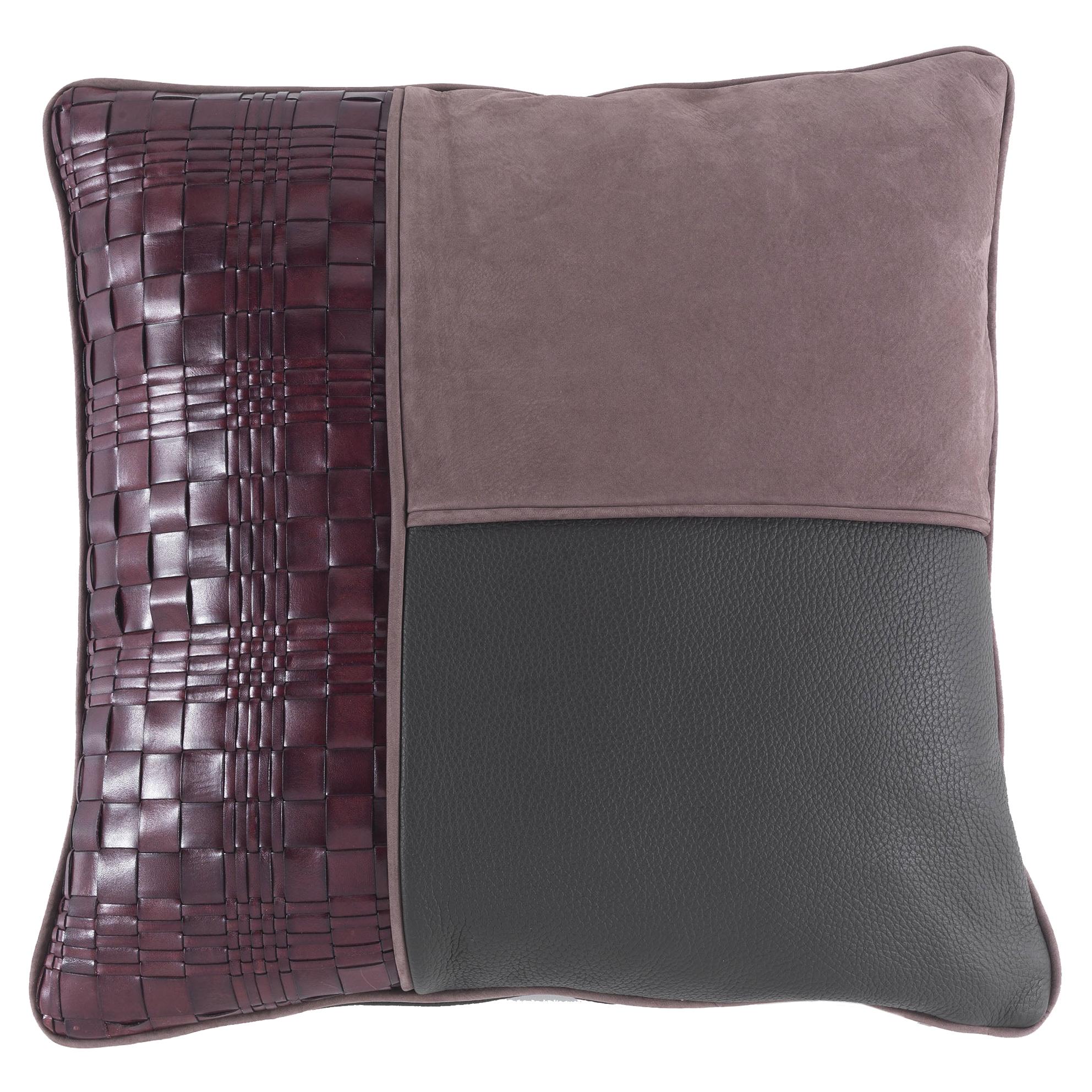 21st Century Tribeca _1 Decorative Cushion in Leather by Gianfranco Ferré Home