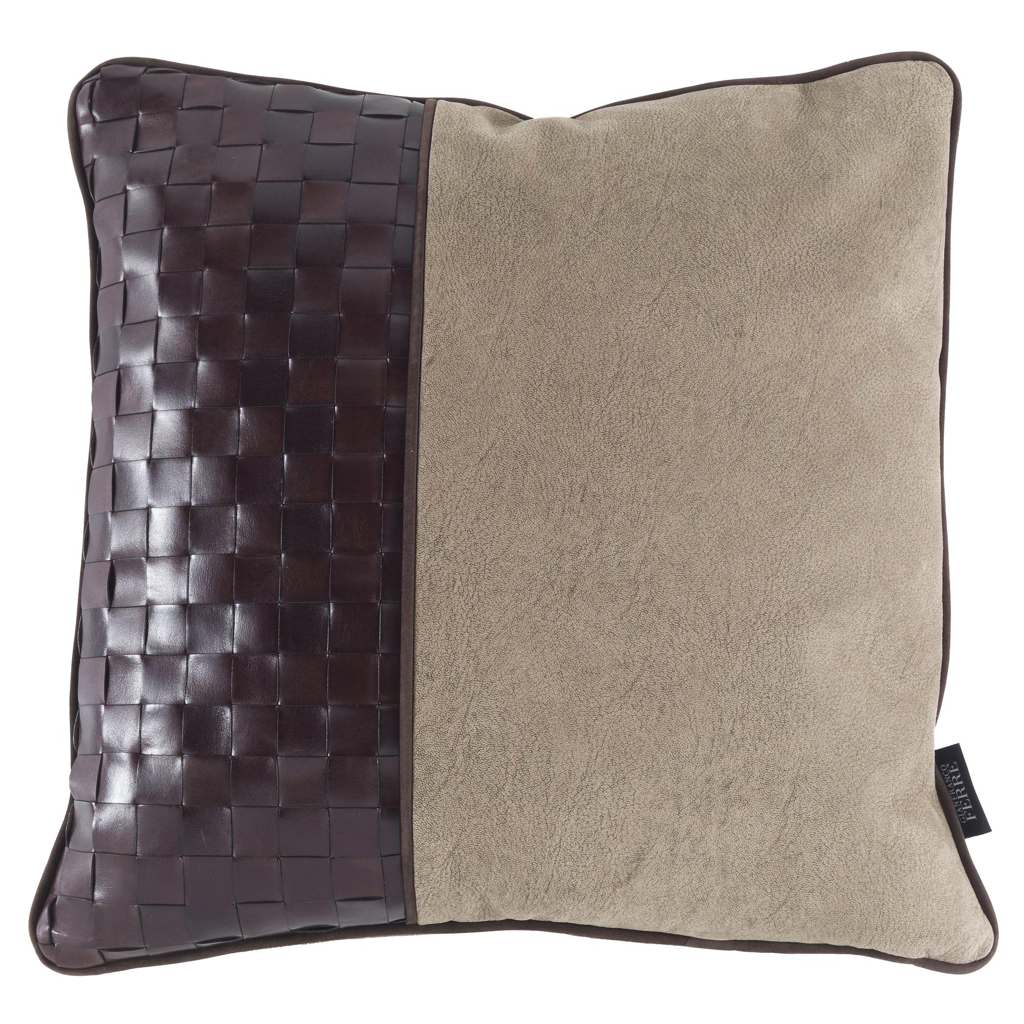 21st Century Tribeca _4 Decorative Cushion in Leather by Gianfranco Ferré Home