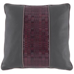 21st Century Tribeca_2 Decorative Cushion in Leather by Gianfranco Ferré Home