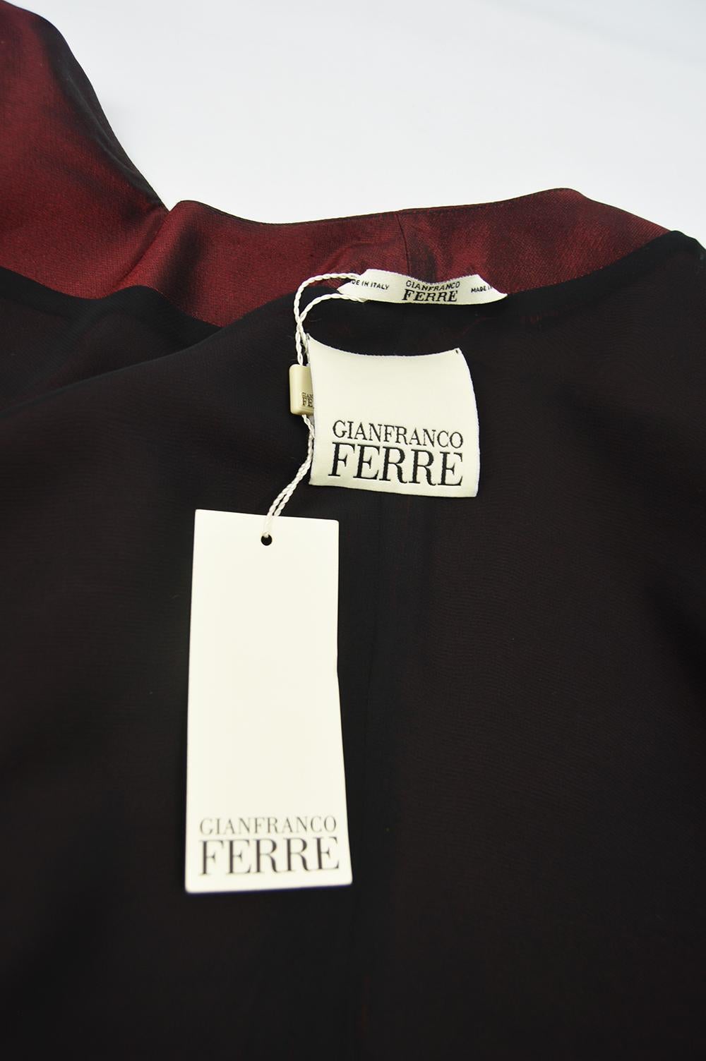 Gianfranco Ferré Vintage Architectural Red Taffeta Evening Jacket, c. 1990s 2