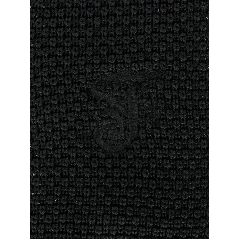 Gianfranco Ferré Vintage black knitted silk 90s tie For Sale at 1stDibs