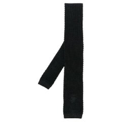 Gianfranco Ferré Vintage black knitted silk 90s tie