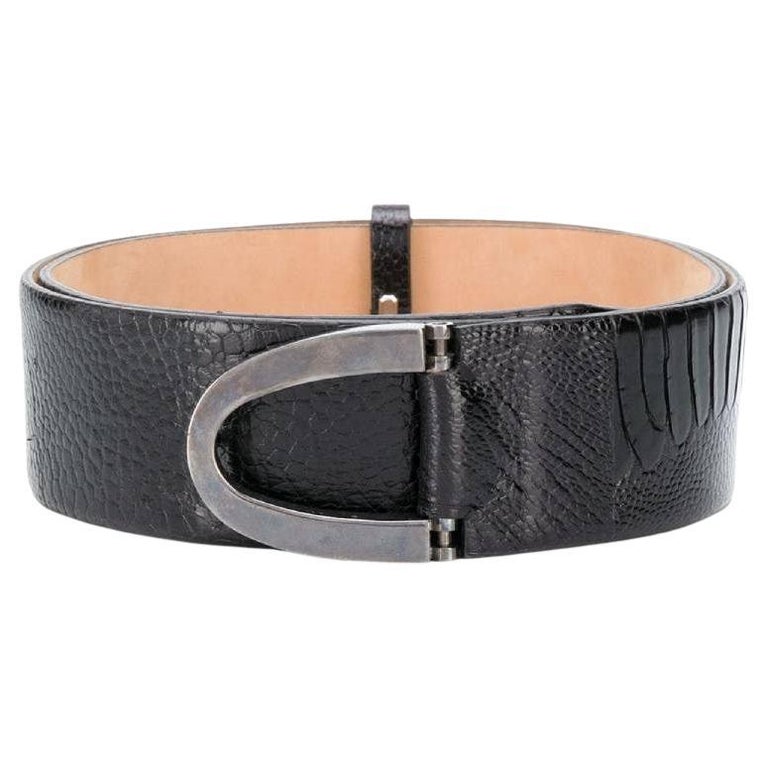 Gianfranco Ferré Vintage black leather 90s belt For Sale at 1stDibs
