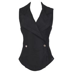 Gianfranco Ferre vintage black silk organza vest