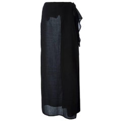 Gianfranco Ferrè Vintage black wool long 80s skirt