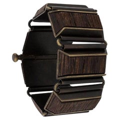 Gianfranco Ferré Vintage brass and wood 2000s bracelet