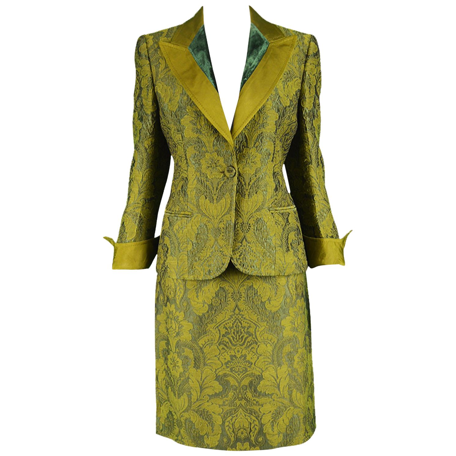 Gianfranco Ferre Vintage Brocade Skirt Suit For Sale