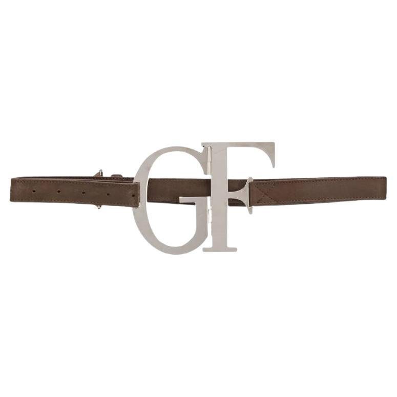 Gianfranco Ferré Vintage brown 2000s logoed belt For Sale