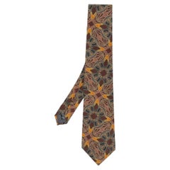 Gianfranco Ferré Vintage brown and orange silk 90s tie