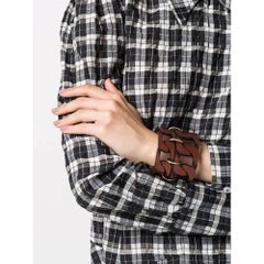Gianfranco Ferré Vintage Braunes und silberfarbenes 2000er Doppelkettenarmband