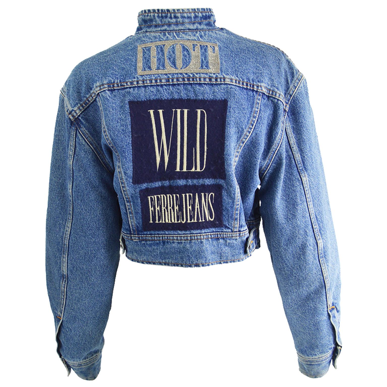 Gianfranco Ferré Vintage Cafe Racer Style Womens Blue Denim Jean Jacket,  1990s at 1stDibs | ferre jeans jacket