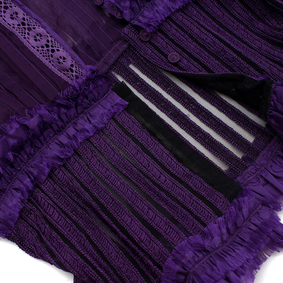 Gianfranco Ferre Vintage Dark Purple Organza Blouse - US 4 For Sale 3