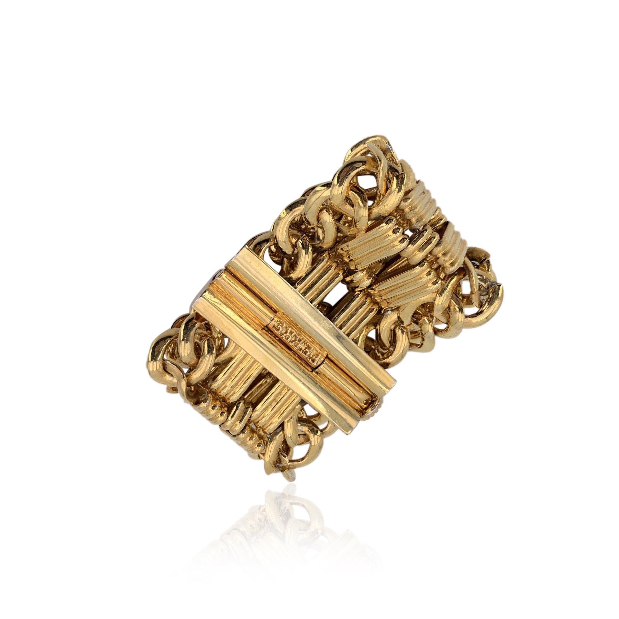 Women's Gianfranco Ferre Vintage Gold Metal Black Crystals Statement Bracelet For Sale